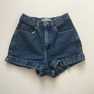 American Apparel l High Waisted Jean Shorts
